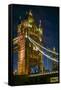 England, London, Tower Bridge, Dusk-Walter Bibikow-Framed Stretched Canvas