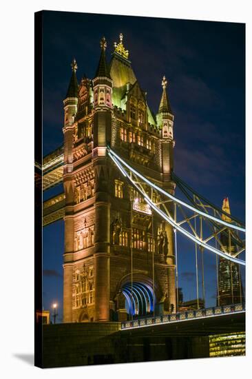 England, London, Tower Bridge, Dusk-Walter Bibikow-Stretched Canvas