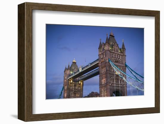 England, London, Tower Bridge, Dusk-Walter Bibikow-Framed Photographic Print