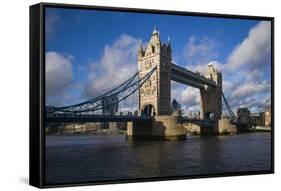 England, London, Tower Bridge, Late Afternoon-Walter Bibikow-Framed Stretched Canvas