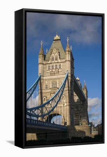 England, London, Tower Bridge, Late Afternoon-Walter Bibikow-Framed Stretched Canvas