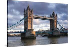 England, London, Tower Bridge, Sunset-Walter Bibikow-Stretched Canvas