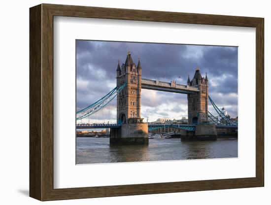 England, London, Tower Bridge, Sunset-Walter Bibikow-Framed Photographic Print