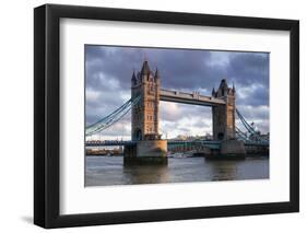 England, London, Tower Bridge, Sunset-Walter Bibikow-Framed Photographic Print