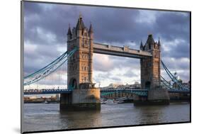 England, London, Tower Bridge, Sunset-Walter Bibikow-Mounted Photographic Print