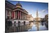 England, London, Trafalgar Square and National Gallery, Late Afternoon-Walter Bibikow-Stretched Canvas