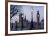 England, London, Victoria Embankment, Houses of Parliament and Big Ben-Walter Bibikow-Framed Photographic Print