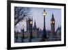 England, London, Victoria Embankment, Houses of Parliament and Big Ben-Walter Bibikow-Framed Photographic Print