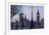 England, London, Victoria Embankment, Houses of Parliament and Big Ben-Walter Bibikow-Framed Photographic Print