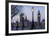 England, London, Victoria Embankment, Houses of Parliament and Big Ben-Walter Bibikow-Framed Photographic Print