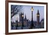 England, London, Victoria Embankment, Houses of Parliament and Big Ben-Walter Bibikow-Framed Photographic Print