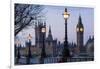 England, London, Victoria Embankment, Houses of Parliament and Big Ben-Walter Bibikow-Framed Photographic Print