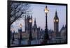 England, London, Victoria Embankment, Houses of Parliament and Big Ben-Walter Bibikow-Framed Photographic Print