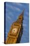 England, London, Victoria Embankment, Parliament, Big Ben, Dawn-Walter Bibikow-Stretched Canvas