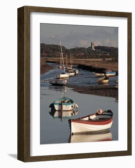 England, Norfolk, Morston Quay; Rowing Boats and Sailing Dinghies at Low Tide-Will Gray-Framed Photographic Print