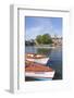 England, Oxfordshire, Henley-on-Thames, Leisure Boats and Town Skyline-Steve Vidler-Framed Photographic Print