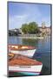 England, Oxfordshire, Henley-on-Thames, Leisure Boats and Town Skyline-Steve Vidler-Mounted Photographic Print