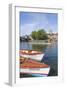 England, Oxfordshire, Henley-on-Thames, Leisure Boats and Town Skyline-Steve Vidler-Framed Photographic Print