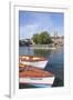 England, Oxfordshire, Henley-on-Thames, Leisure Boats and Town Skyline-Steve Vidler-Framed Photographic Print