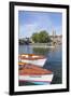 England, Oxfordshire, Henley-on-Thames, Leisure Boats and Town Skyline-Steve Vidler-Framed Photographic Print