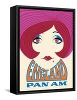 England - Pan American World Airways - Vintage Airline Travel Poster, 1960’s-Pacifica Island Art-Framed Stretched Canvas