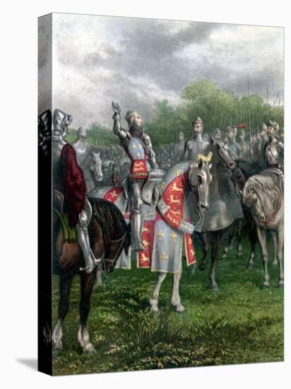 England's Henry V Among His Troops at Agincourt During Hundred Years War-null-Stretched Canvas