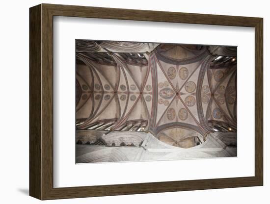 England, Salisbury, Salisbury Cathedral, Choir and Trinity Chapel, Quadribbed Vaulted Ceiling-Samuel Magal-Framed Photographic Print