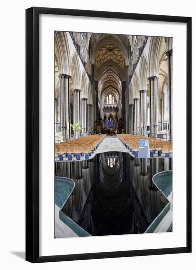 England, Salisbury, Salisbury Cathedral, Font and Nave-Samuel Magal-Framed Photographic Print