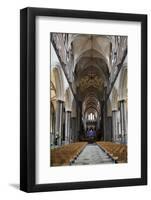 England, Salisbury, Salisbury Cathedral, Interior, Nave, Looking East-Samuel Magal-Framed Photographic Print