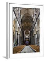 England, Salisbury, Salisbury Cathedral, Interior, Nave, Looking East-Samuel Magal-Framed Photographic Print