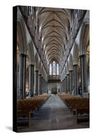 England, Salisbury, Salisbury Cathedral, Interior, Nave, Looking West-Samuel Magal-Stretched Canvas