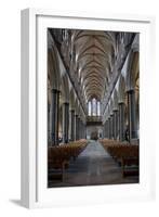 England, Salisbury, Salisbury Cathedral, Interior, Nave, Looking West-Samuel Magal-Framed Photographic Print