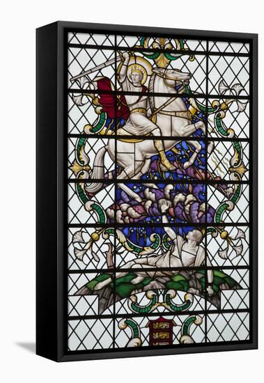 England, Salisbury, Salisbury Cathedral, Nave North Aisle, Stained Glass Window, War Memorial-Samuel Magal-Framed Stretched Canvas
