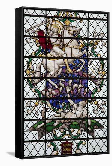 England, Salisbury, Salisbury Cathedral, Nave North Aisle, Stained Glass Window, War Memorial-Samuel Magal-Framed Stretched Canvas