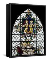 England, Salisbury, Salisbury Cathedral, Nave North Aisle, Stained Glass Window, War Memorial-Samuel Magal-Framed Stretched Canvas