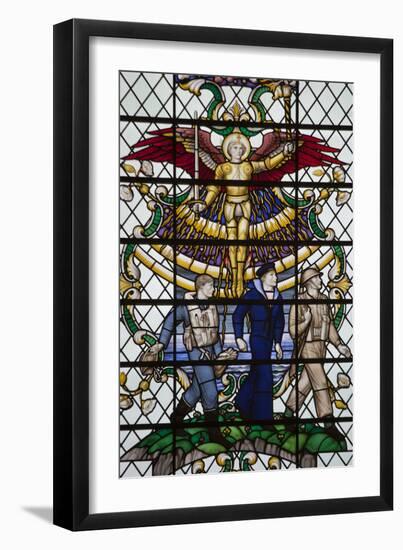 England, Salisbury, Salisbury Cathedral, Nave North Aisle, Stained Glass Window, War Memorial-Samuel Magal-Framed Photographic Print