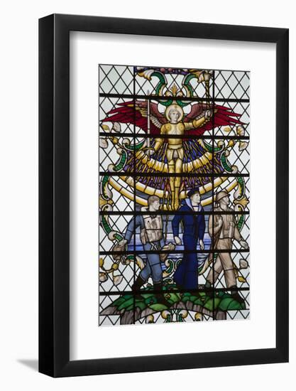 England, Salisbury, Salisbury Cathedral, Nave North Aisle, Stained Glass Window, War Memorial-Samuel Magal-Framed Photographic Print