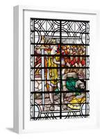 England, Salisbury, Salisbury Cathedral, Stained Glass Window, David and Goliath-Samuel Magal-Framed Photographic Print