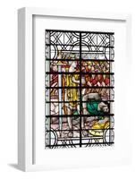 England, Salisbury, Salisbury Cathedral, Stained Glass Window, David and Goliath-Samuel Magal-Framed Photographic Print