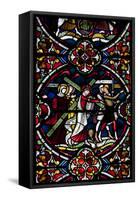 England, Salisbury, Salisbury Cathedral, Stained Glass Window, Jesus Carrying his Own Cross-Samuel Magal-Framed Stretched Canvas