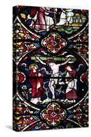 England, Salisbury, Salisbury Cathedral, Stained Glass Window, Jesus crucifixion-Samuel Magal-Stretched Canvas