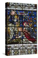 England, Salisbury, Salisbury Cathedral, Stained Glass Window, Jesus revealed to Two Women-Samuel Magal-Stretched Canvas