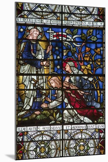 England, Salisbury, Salisbury Cathedral, Stained Glass Window, Jesus revealed to Two Women-Samuel Magal-Mounted Photographic Print