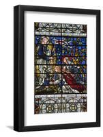 England, Salisbury, Salisbury Cathedral, Stained Glass Window, Jesus revealed to Two Women-Samuel Magal-Framed Photographic Print
