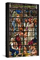 England, Salisbury, Salisbury Cathedral, Stained Glass Window, Jesus with Children-Samuel Magal-Stretched Canvas