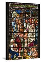 England, Salisbury, Salisbury Cathedral, Stained Glass Window, Jesus with Children-Samuel Magal-Stretched Canvas