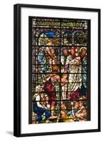 England, Salisbury, Salisbury Cathedral, Stained Glass Window, Jesus with Children-Samuel Magal-Framed Photographic Print