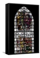 England, Salisbury, Salisbury Cathedral, Stained Glass Window, King David-Samuel Magal-Framed Stretched Canvas