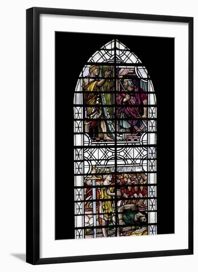 England, Salisbury, Salisbury Cathedral, Stained Glass Window, King David-Samuel Magal-Framed Photographic Print