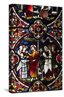 England, Salisbury, Salisbury Cathedral, Stained Glass Window, Scenes from The New Testament-Samuel Magal-Stretched Canvas